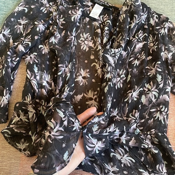 Jones New York Flora Silk y2k 90s Blouse - Picture 9 of 14